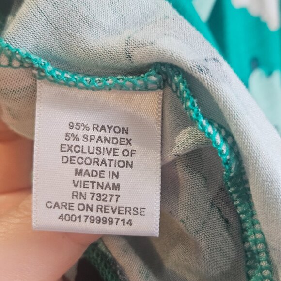 Elle Women's Top Size XL Green Floral Peplum Short Sleeve Bow Accent Office - Picture 8 of 11